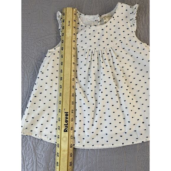 Matilda Jane Small Sz 8 Raised Dot Wht Ruffle Ctn Lined Embellished Aqua Buttons - Picture 9 of 9